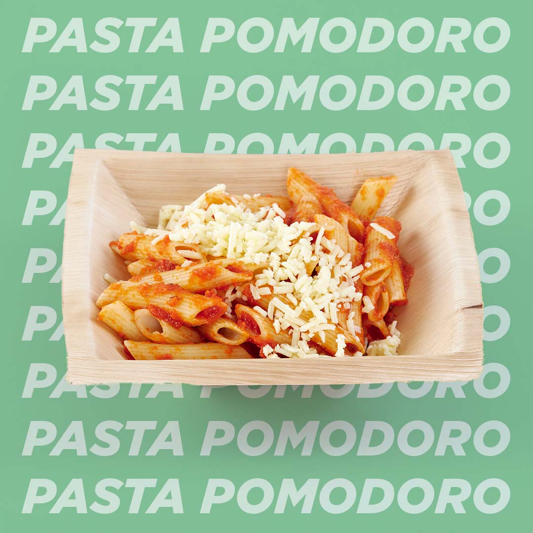 Penne pasta with Venus pomodoro sauce and grated English cheddar